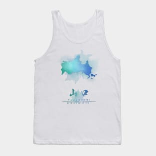 Yamaguchi Japan Watercolor Map Art Tank Top